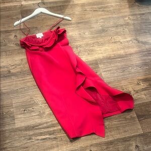 Cinq à Sept Strapless Deep Pink Cocktail Dress